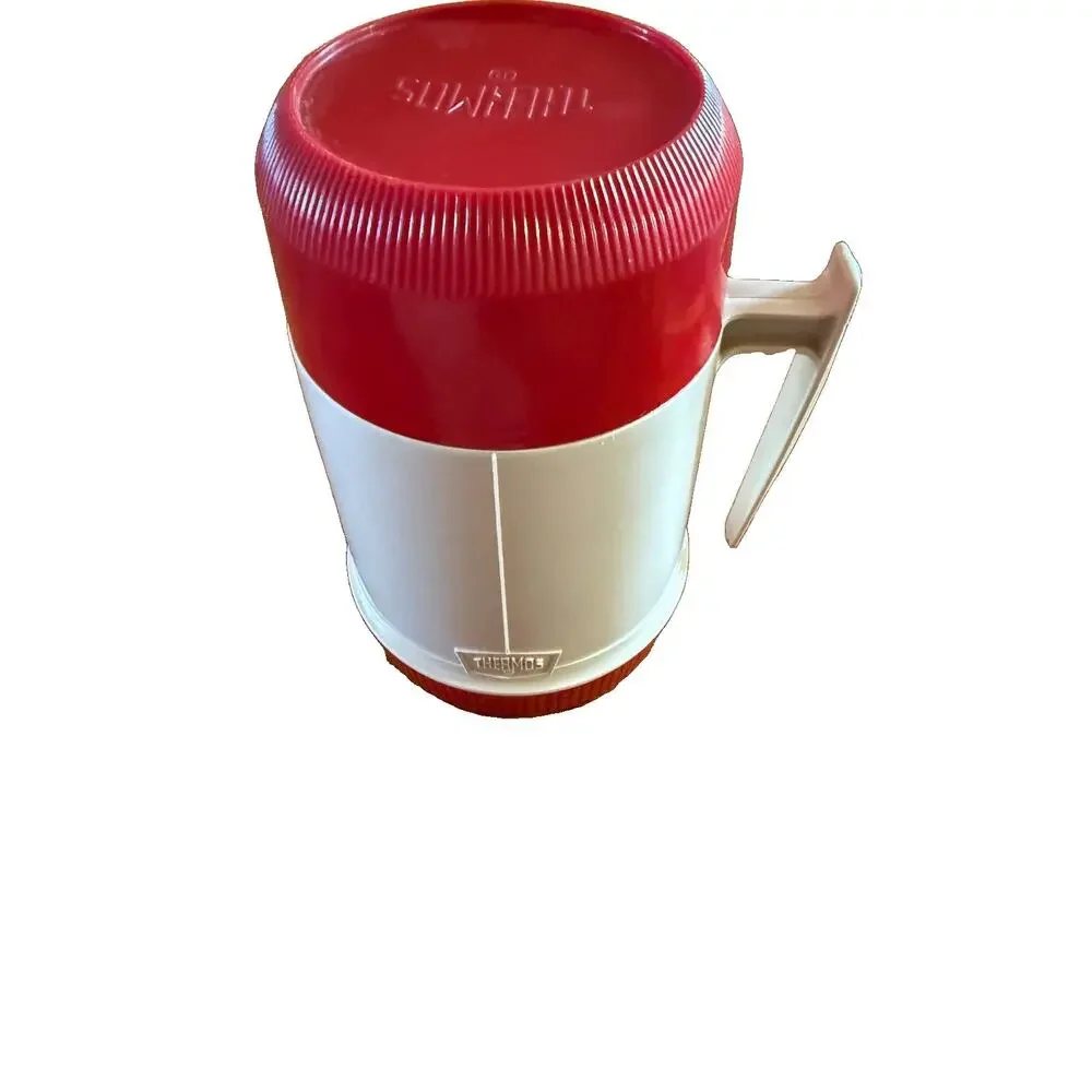 Vintage Thermos Model 6002 Red & White 10 oz Wide Mouth Vacuum Food Jar Complete